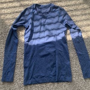 lululemon long sleeve swiftly blue black heather 6